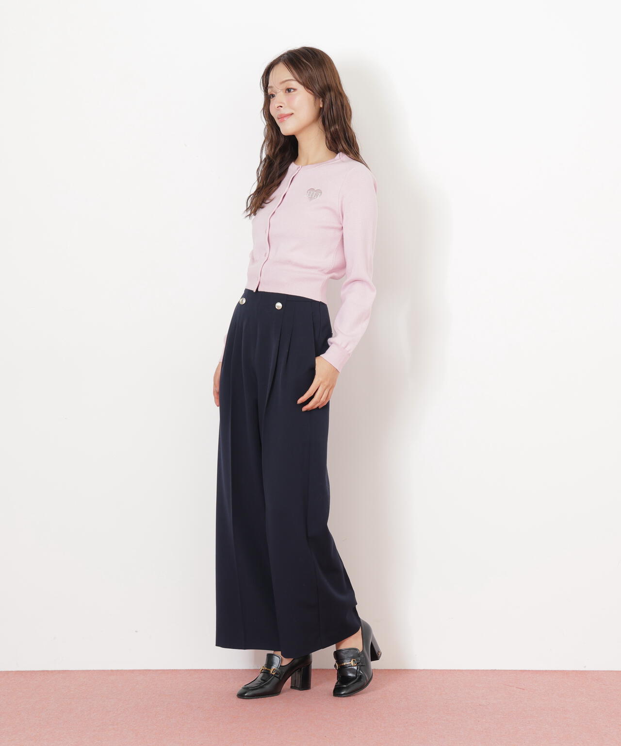 ハート刺繍カラーカーデ ハート刺繍カラーカーディガン | JILL by JILL STUART（ジル バイ ジル