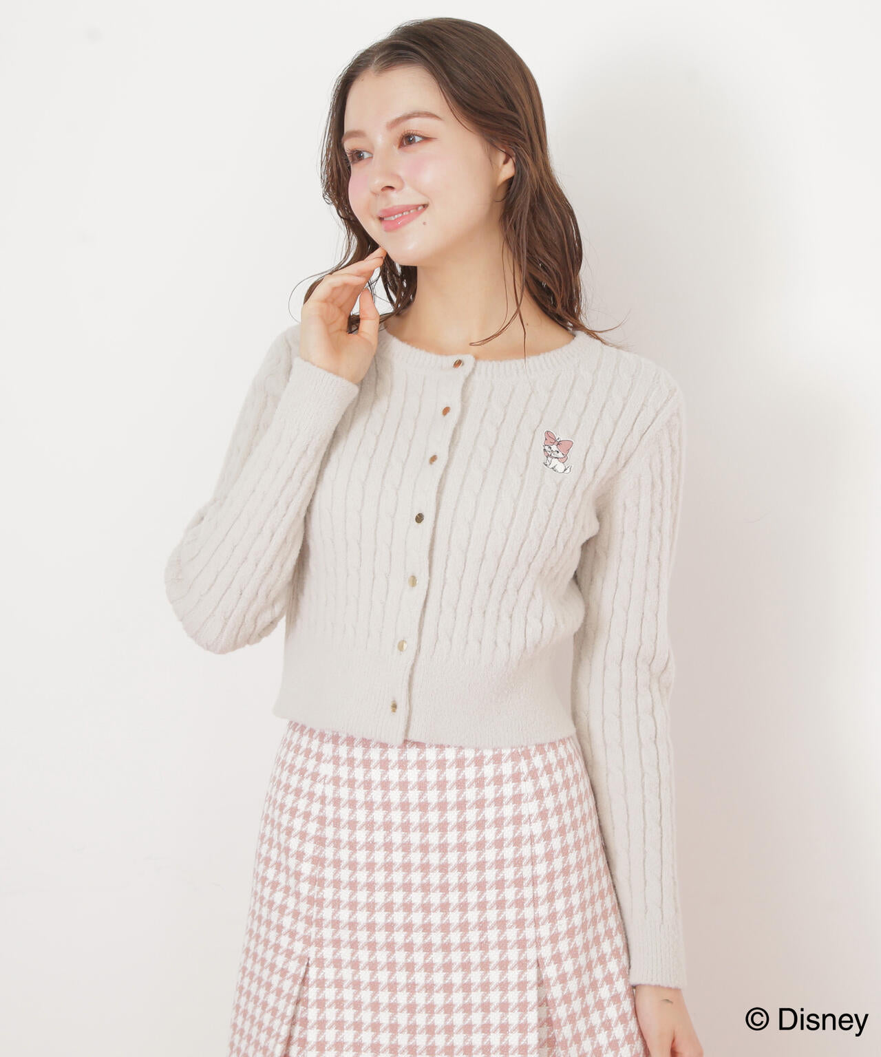 Disney Marie/シャギーケーブルカーディガン