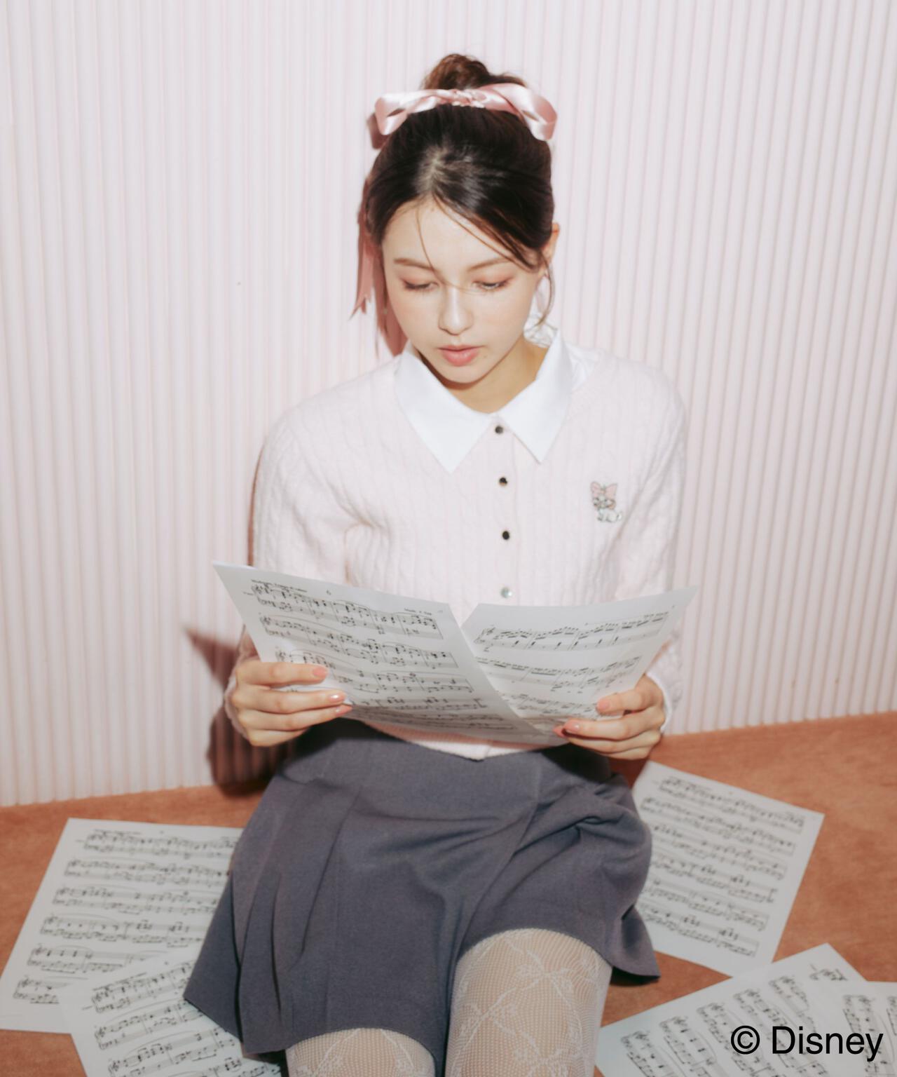 Disney Marie/シャギーケーブルカーディガン