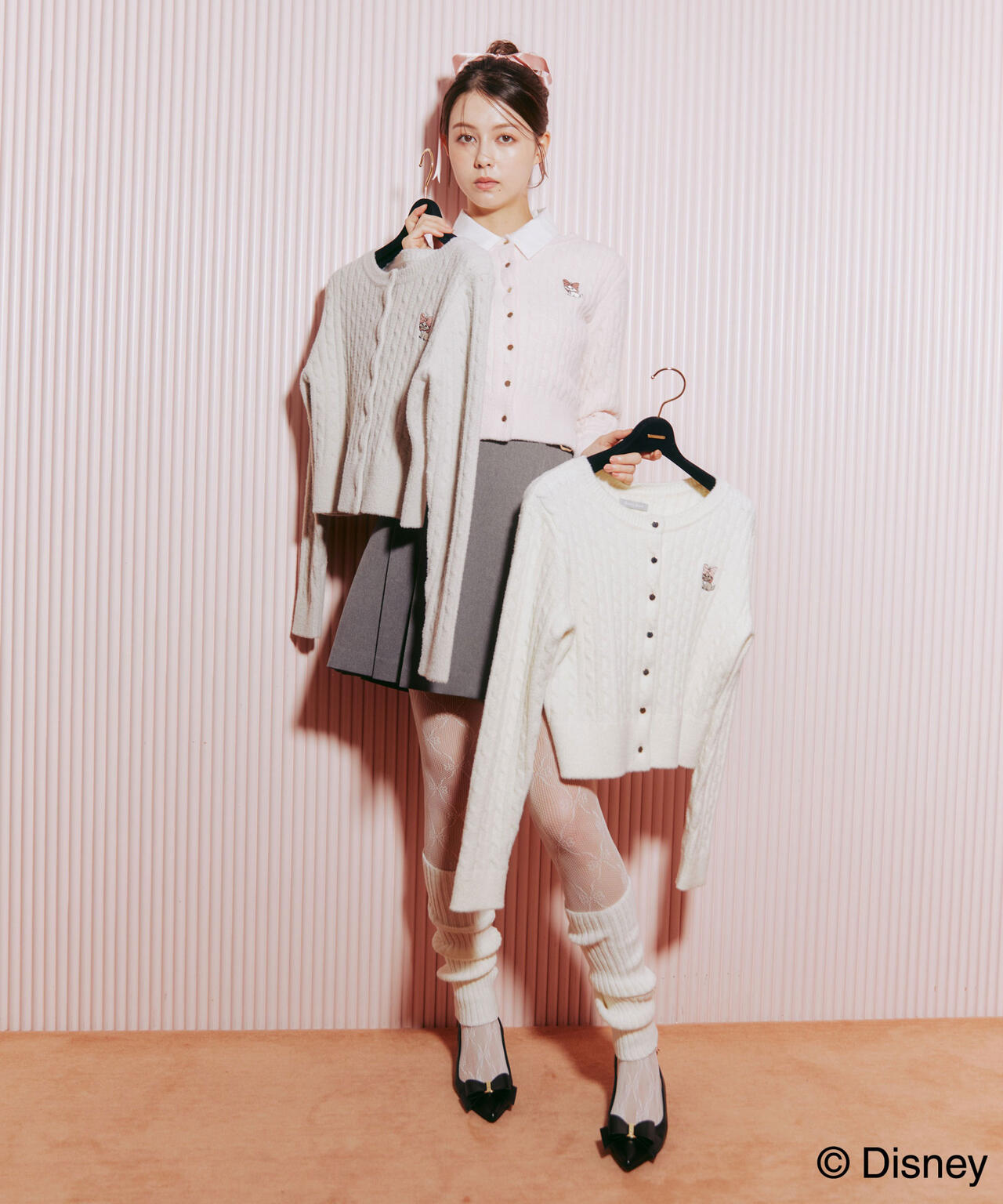 Disney Marie/シャギーケーブルカーディガン
