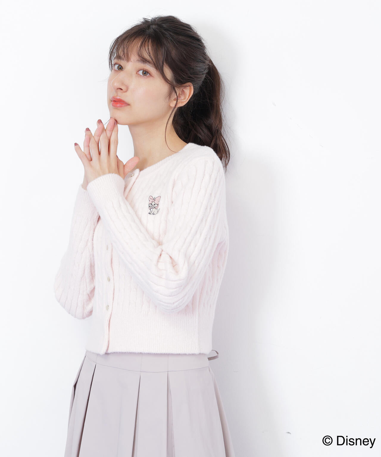 Disney Marie/シャギーケーブルカーディガン