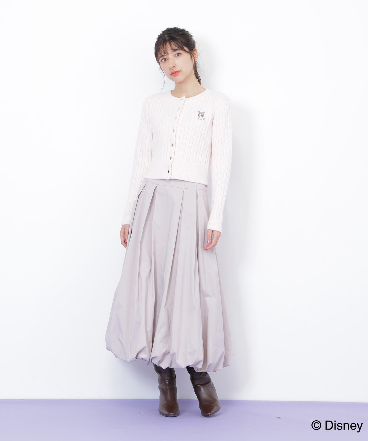 Disney Marie/シャギーケーブルカーディガン