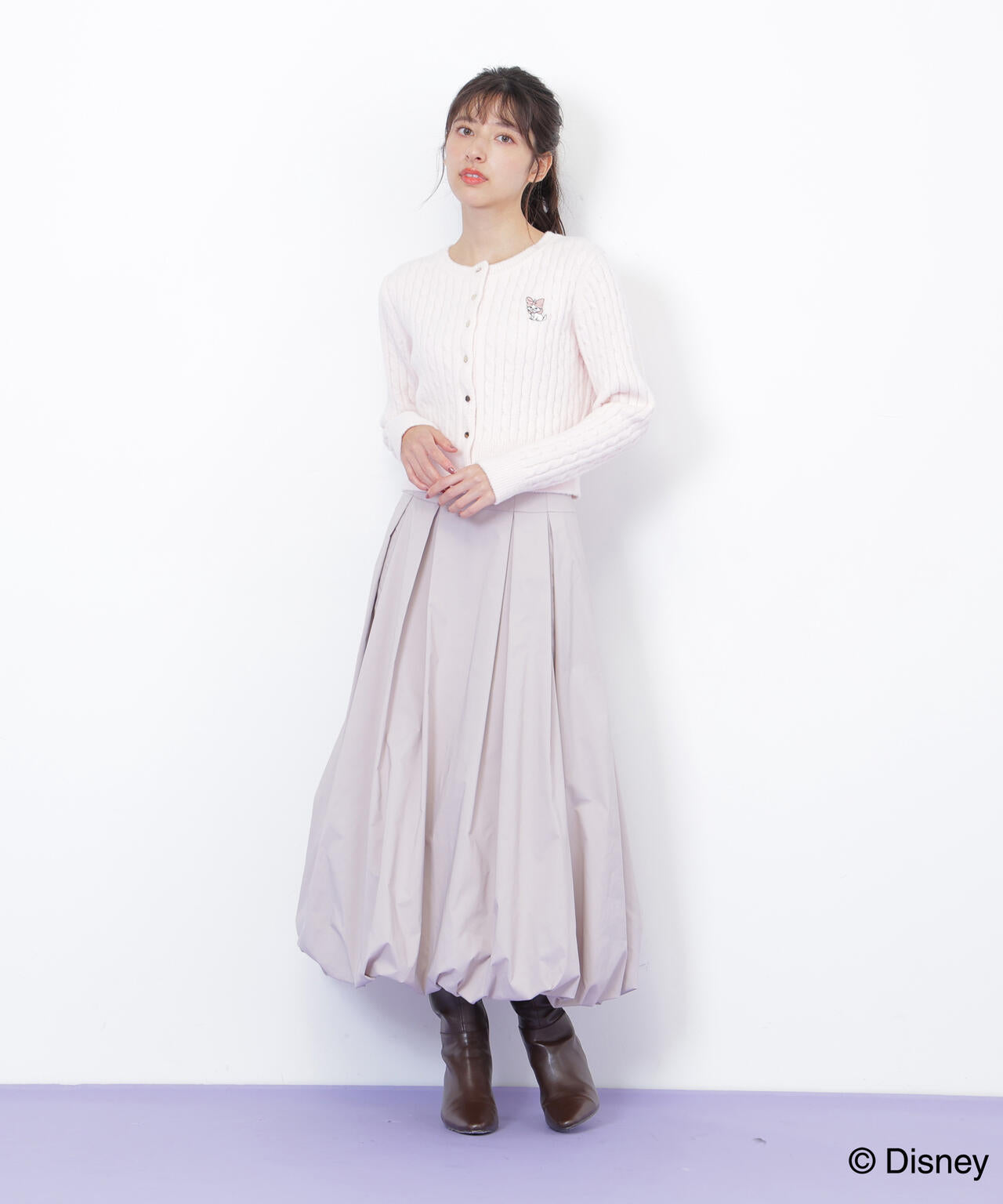 Disney Marie/シャギーケーブルカーディガン