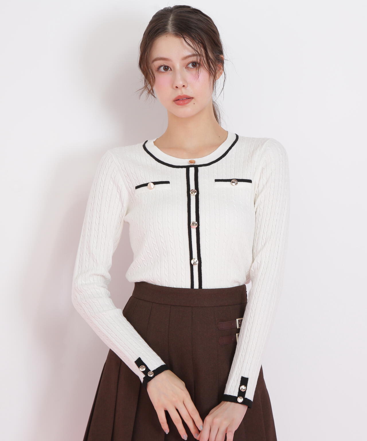 バイカラーケーブルニット | JILL by JILL STUART（ジル バイ ジル