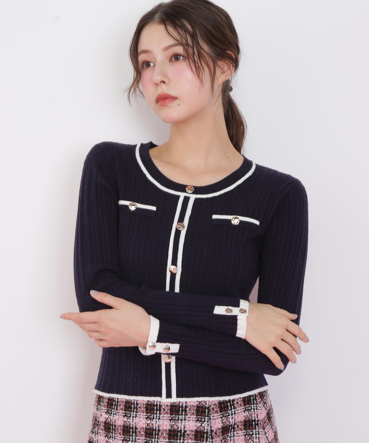 バイカラーケーブルニット | JILL by JILL STUART（ジル バイ