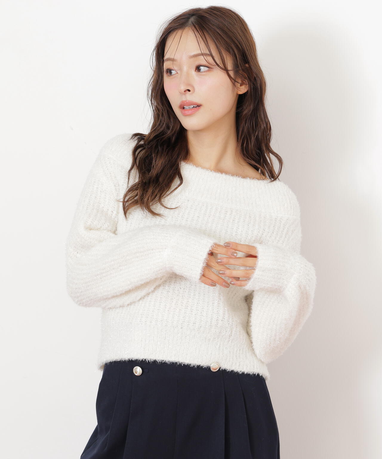 フィルムラメオフショルニット | JILL by JILL STUART（ジル バイ ジル