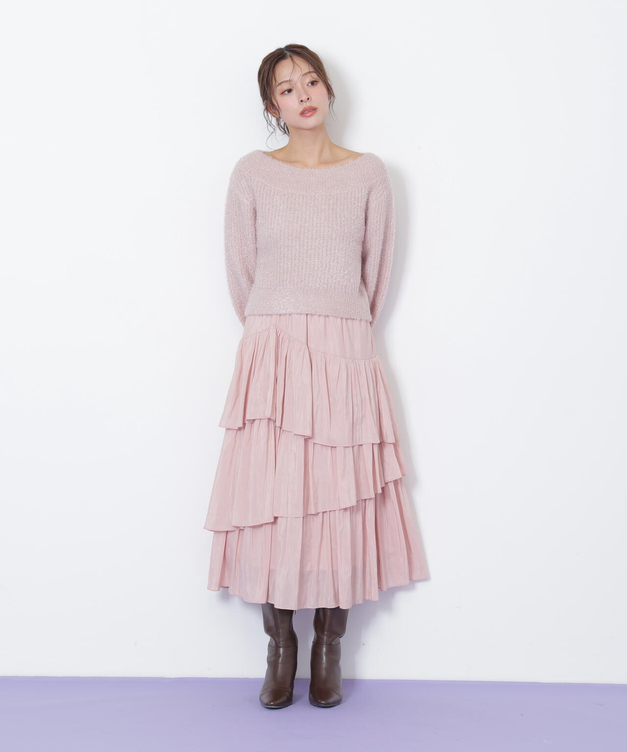 フィルムラメオフショルニット | JILL by JILL STUART（ジル バイ ジル