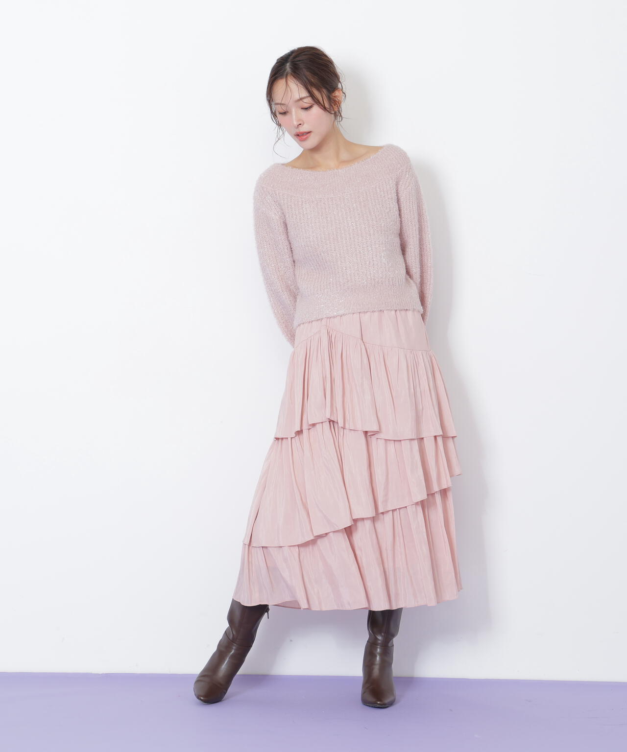 フィルムラメオフショルニット | JILL by JILL STUART（ジル バイ ジル