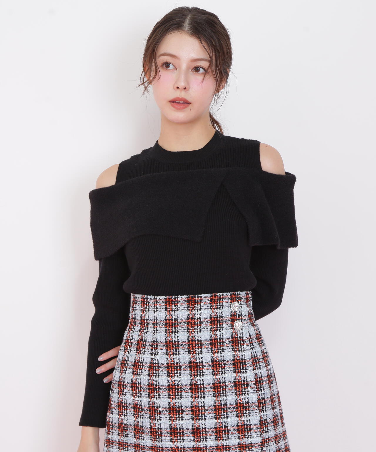 ミニフェザーケープニット