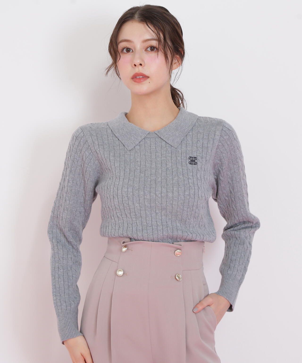 JILL♪ Blusa Gap Denim Ruffle Collar Manga Larga Toddler Niña