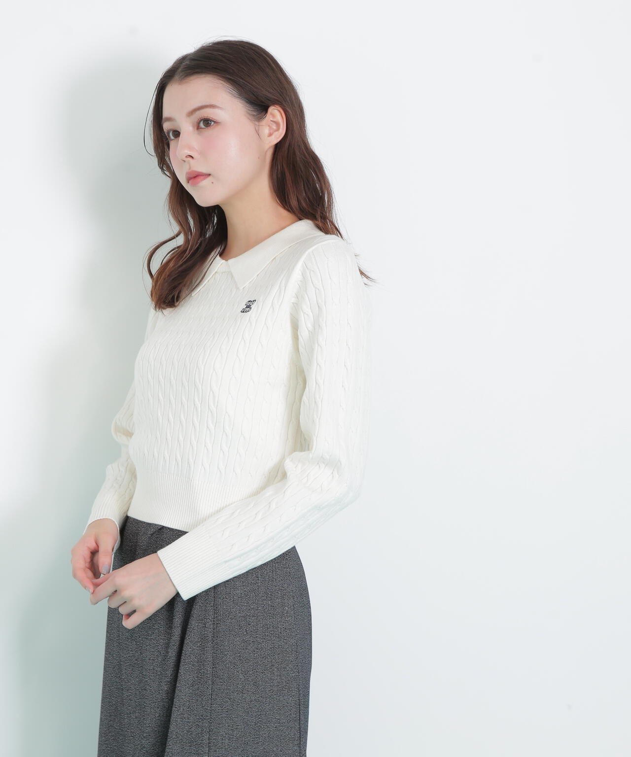 レイヤード衿ケーブルニット | JILL by JILL STUART（ジル バイ ジル