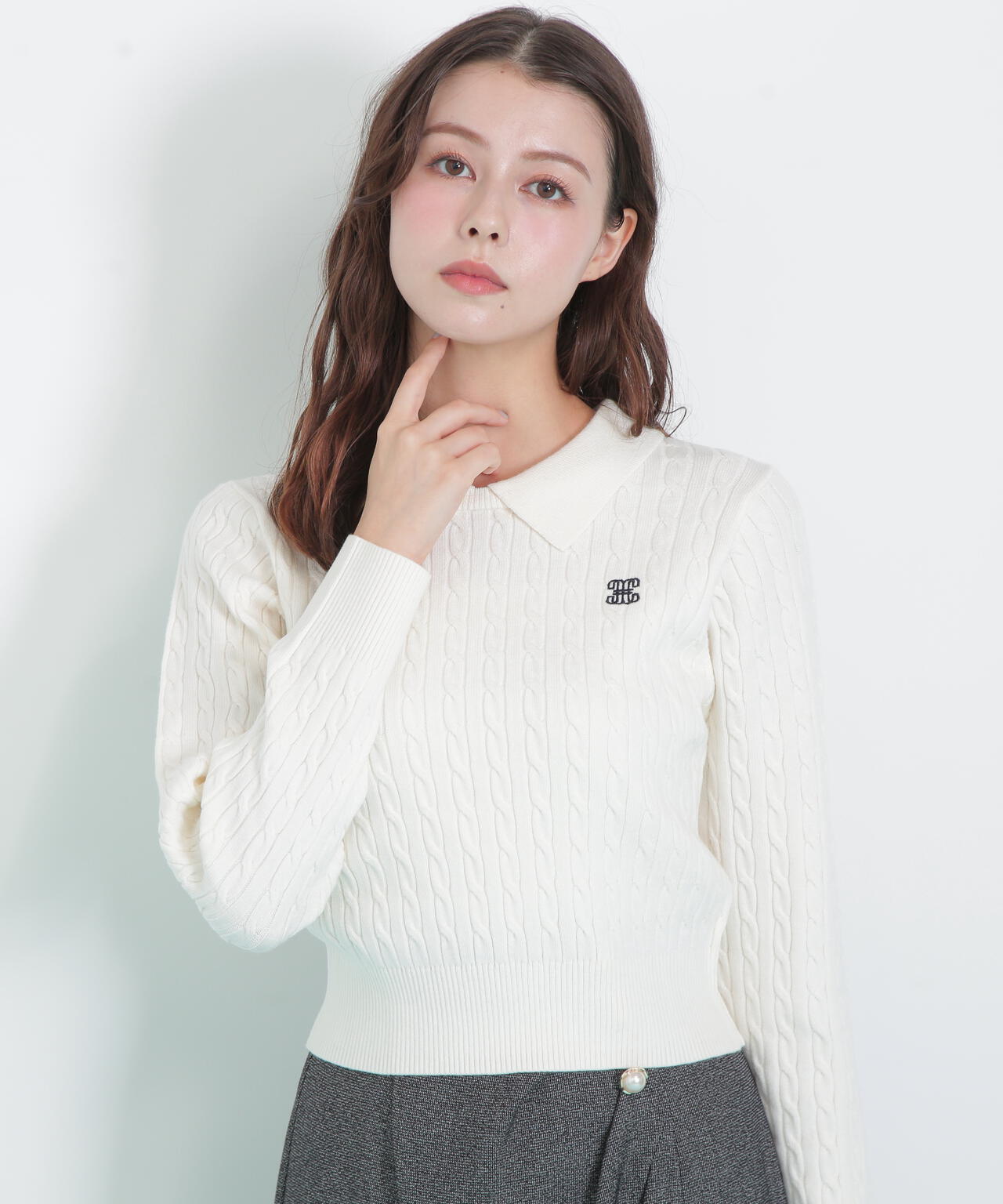 レイヤード衿ケーブルニット | JILL by JILL STUART（ジル バイ ジル