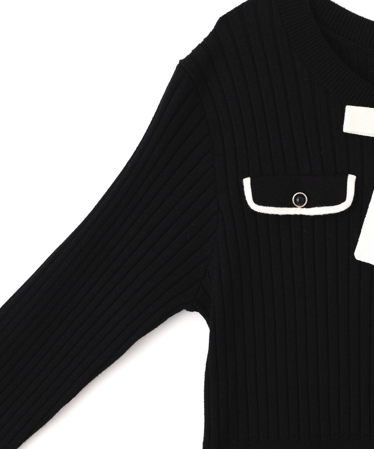 袖フェイクファーカーデトップス