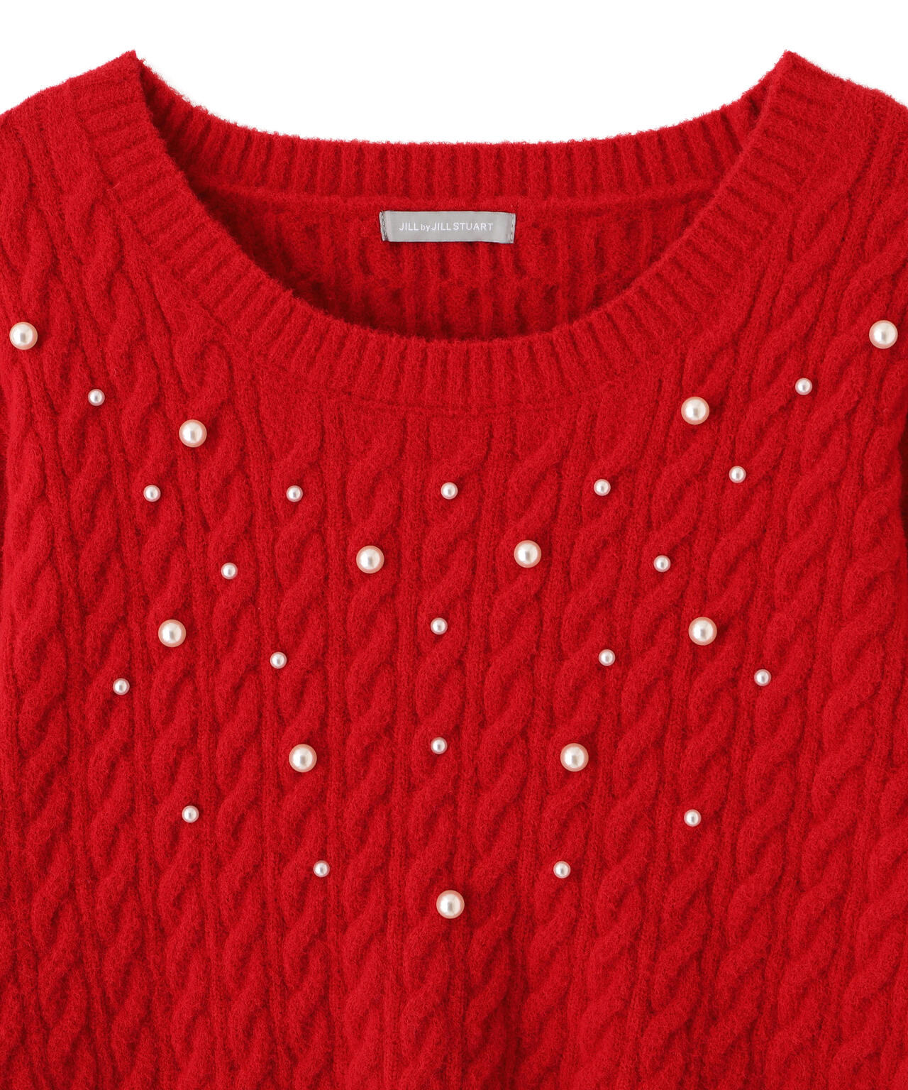 ランダムパールミニケーブルニット