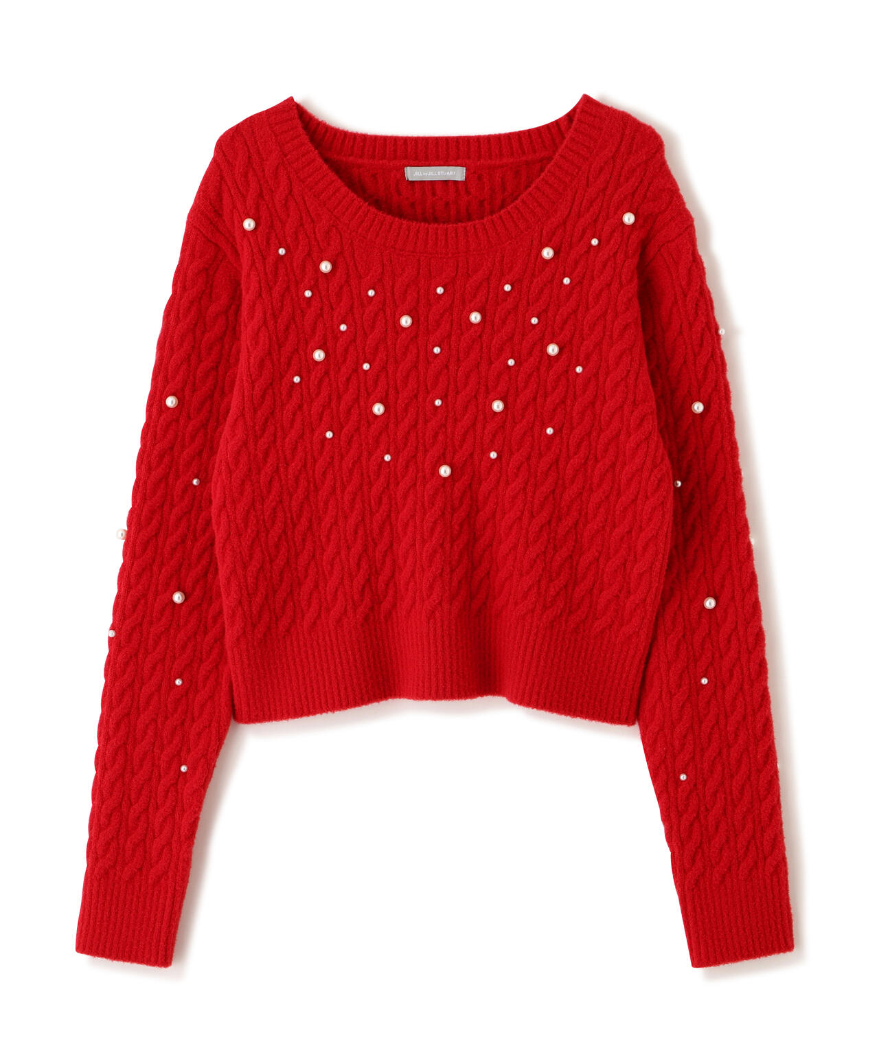 ランダムパールミニケーブルニット