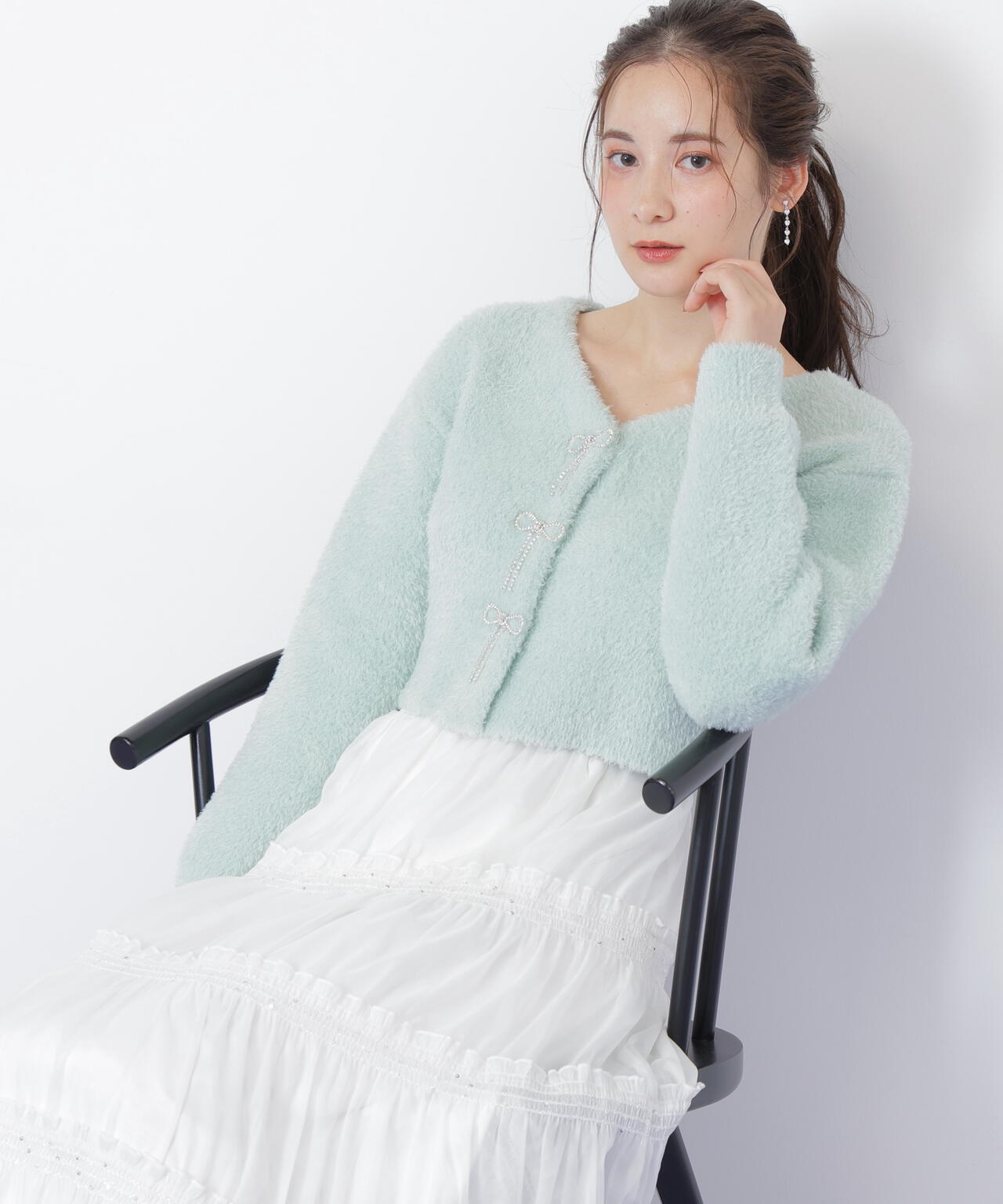 リボンビジューフェザーカーディガン | JILL by JILL STUART（ジル