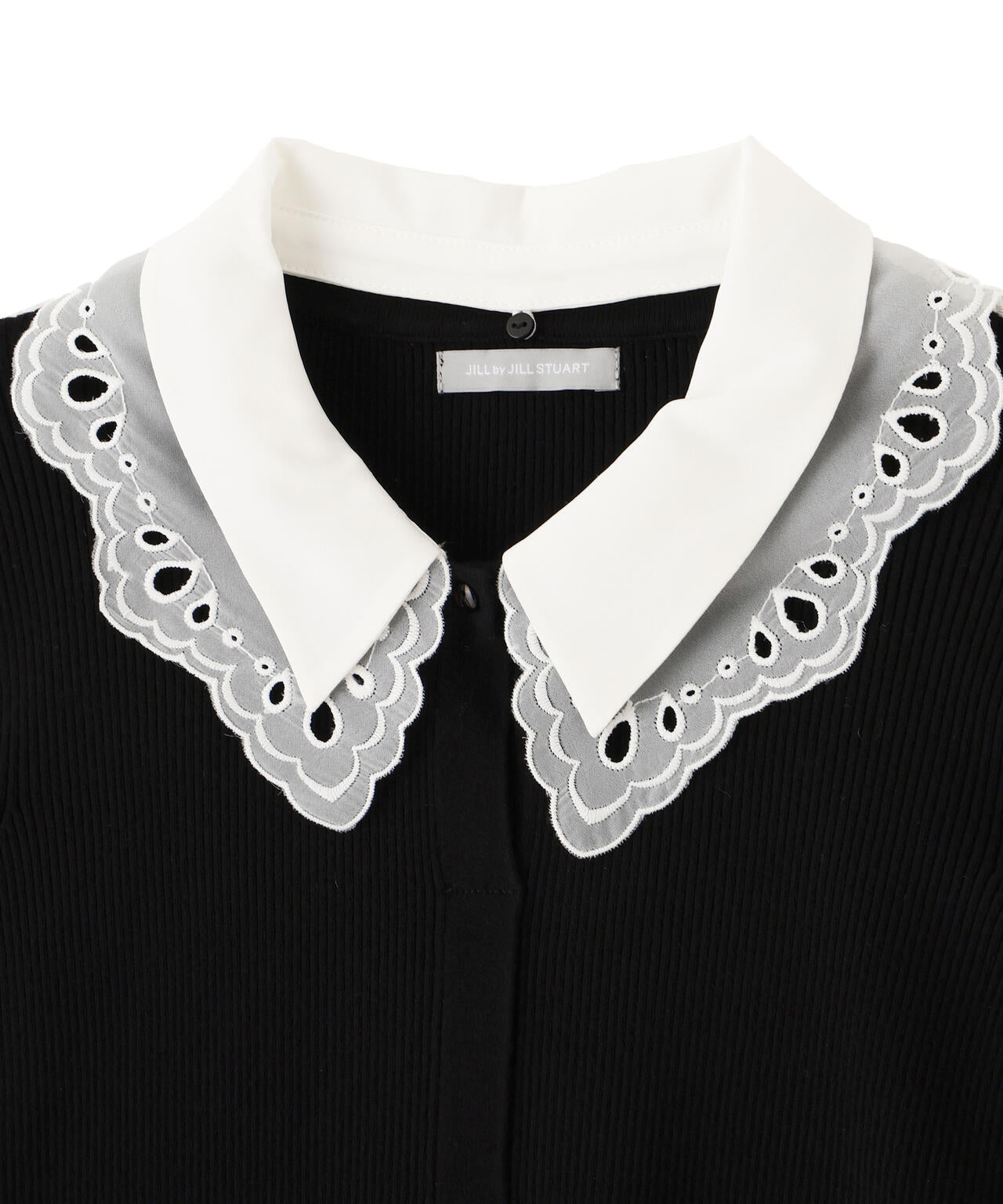 レース衿レイヤードニット