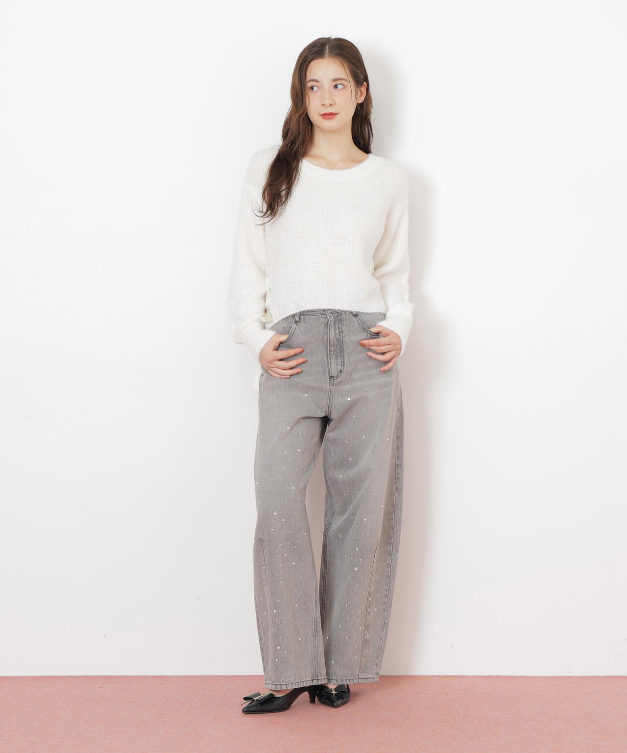 サイドリボンフィルムフェザーニット | JILL by JILL STUART（ジル