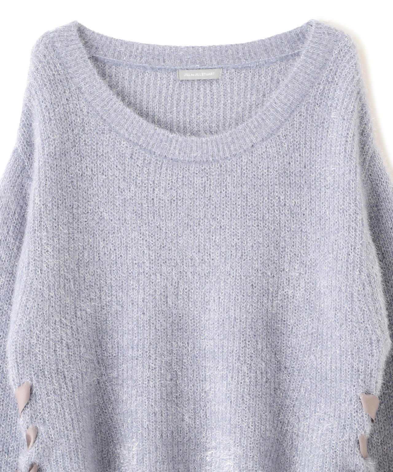 サイドリボンフィルムフェザーニット