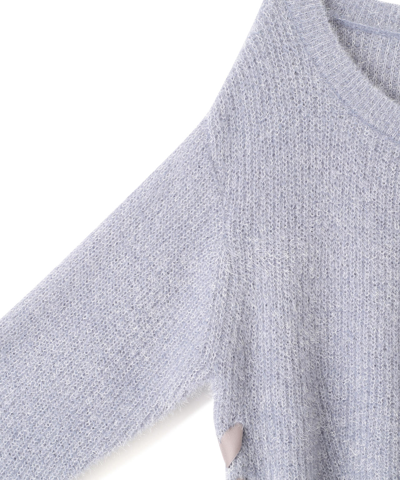 サイドリボンフィルムフェザーニット