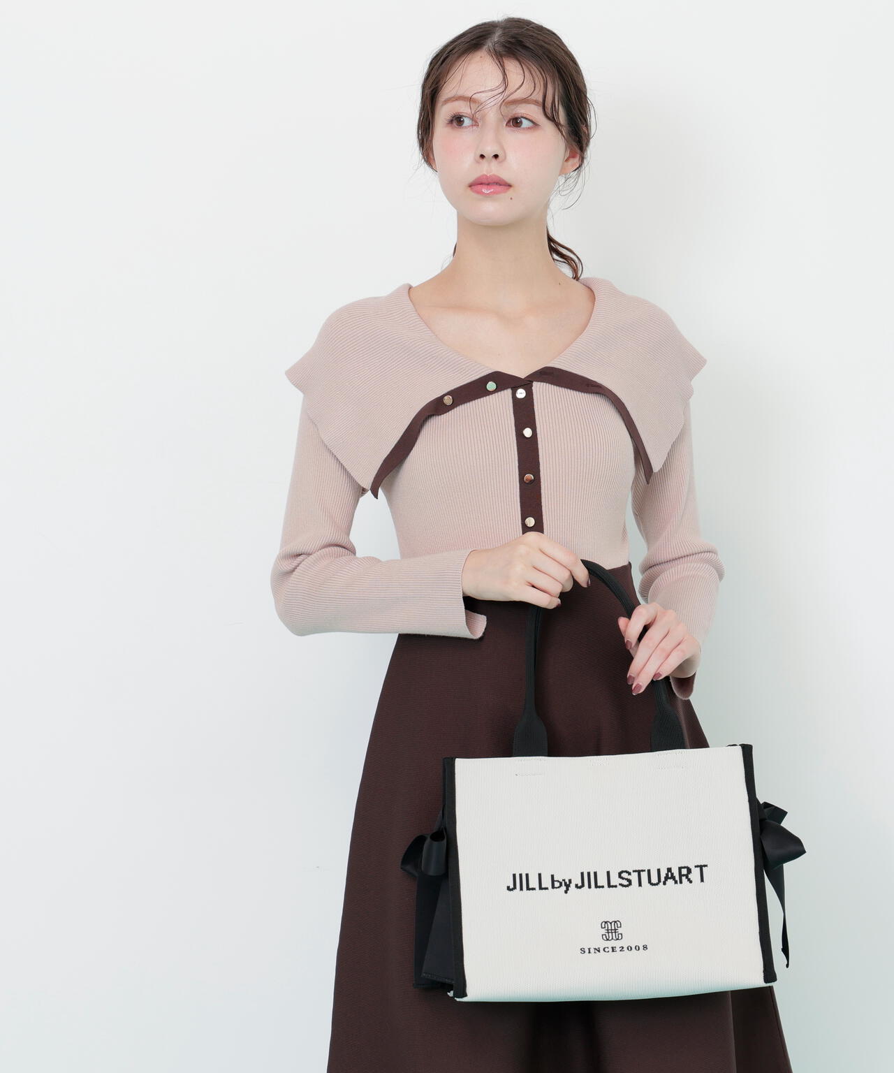 ほぼ新品 JILL by JILL STUART サイドリボンニットトートバッグ サイドリボンニットトートバッグ | JILL by JILL STUART（ジル バイ