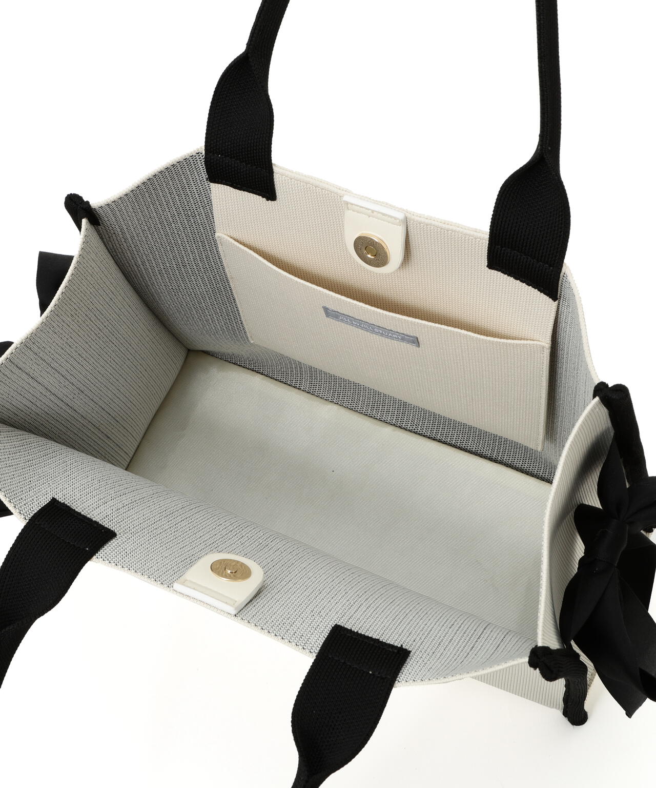 サイドリボンニットトートバッグ