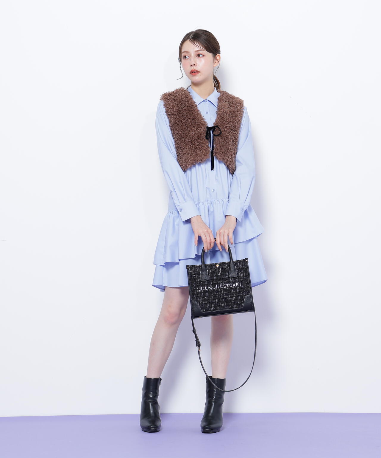 ＜WEB限定カラーあり＞ツイードショルダートート