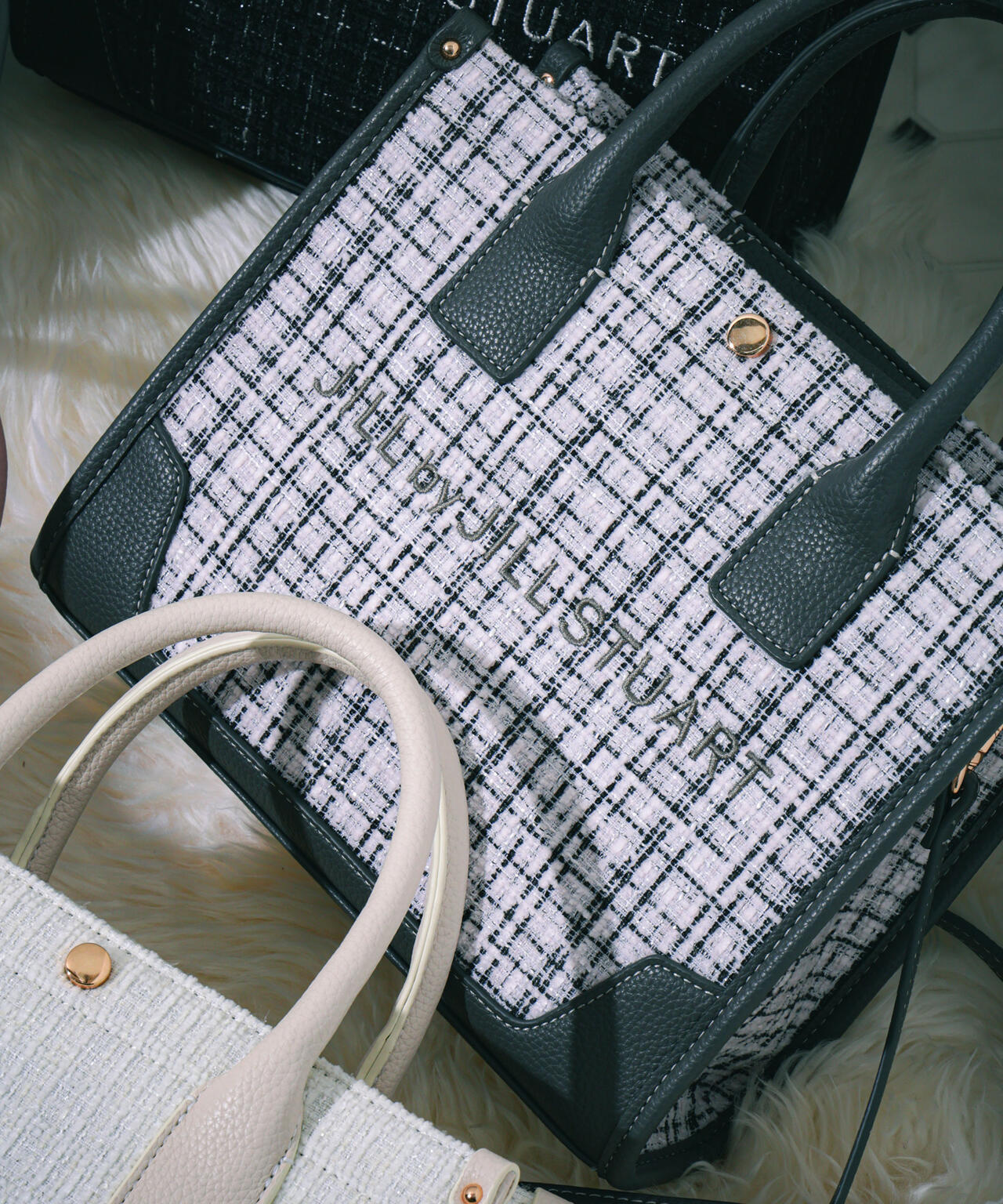 ＜WEB限定カラーあり＞ツイードショルダートート