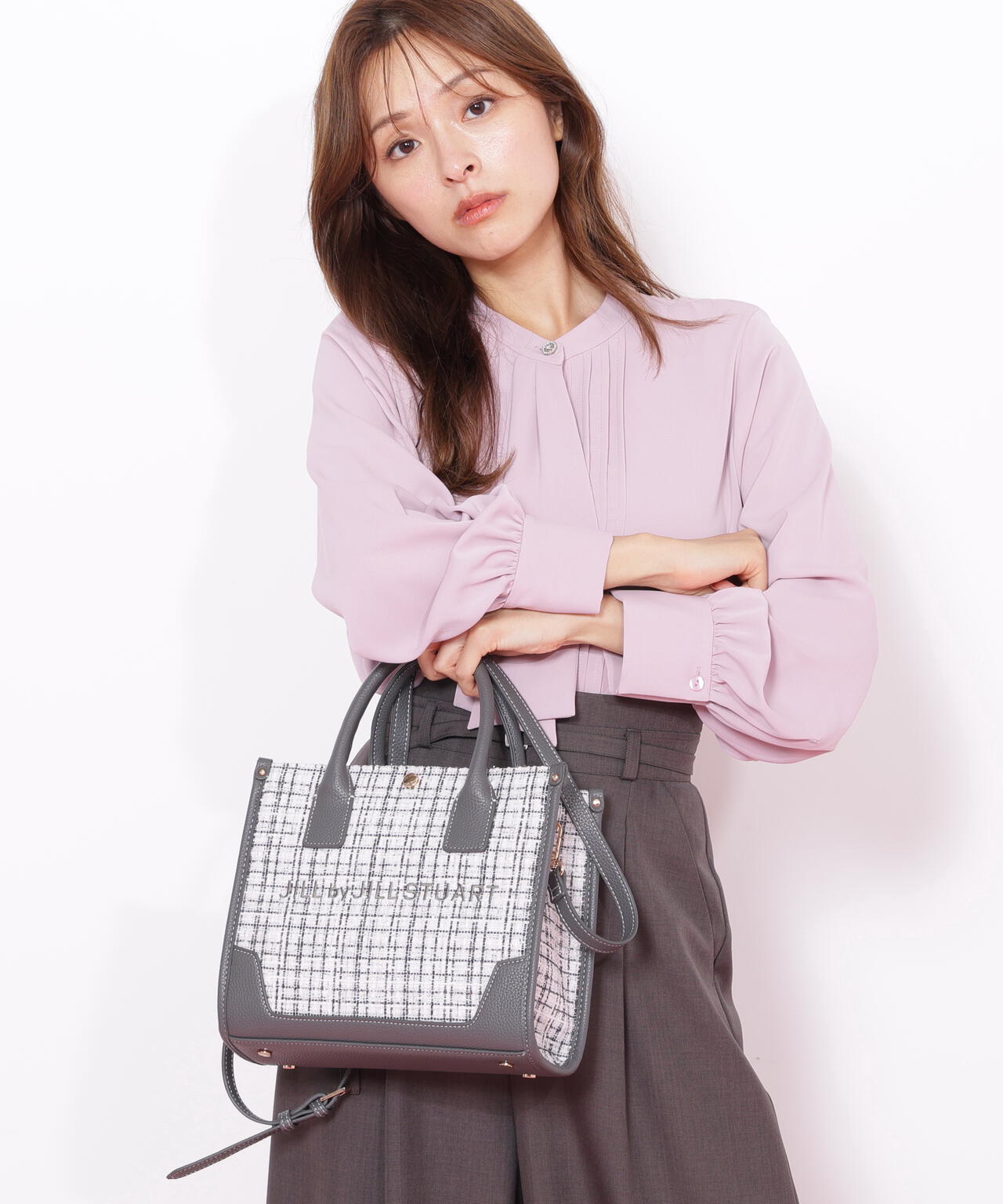 ＜WEB限定カラーあり＞ツイードショルダートート