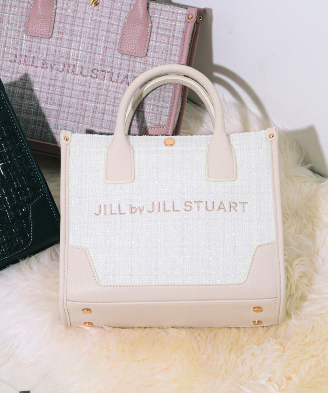 ＜WEB限定カラーあり＞ツイードショルダートート