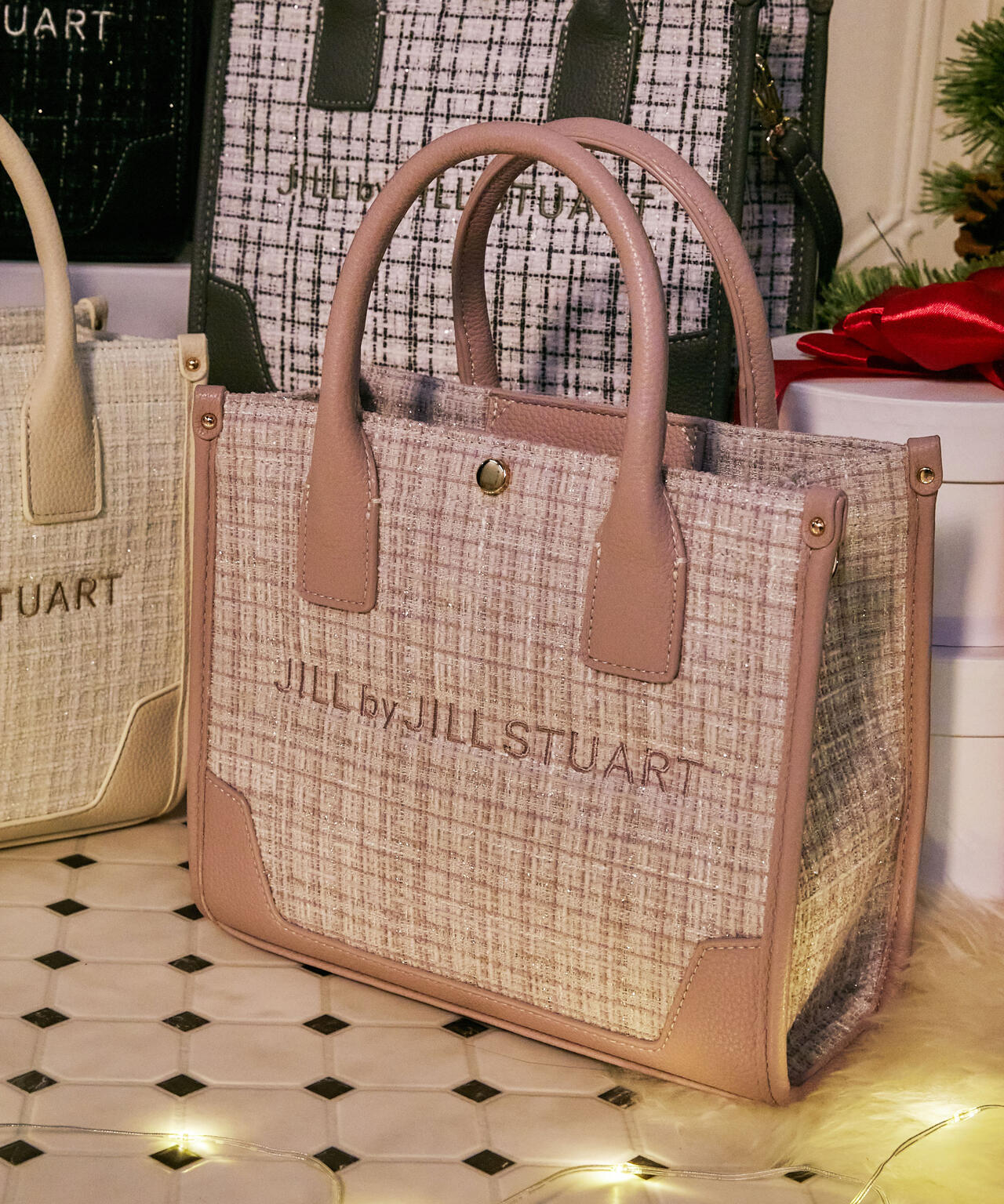 ＜WEB限定カラーあり＞ツイードショルダートート