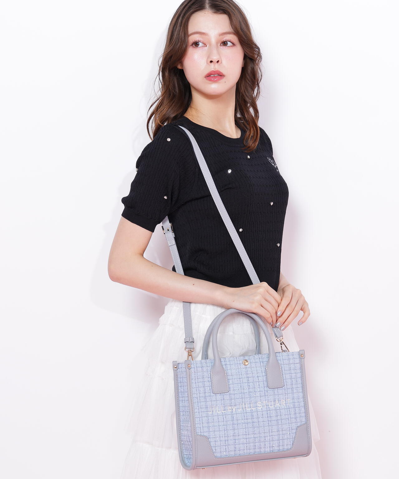 ＜WEB限定カラーあり＞ツイードショルダートート