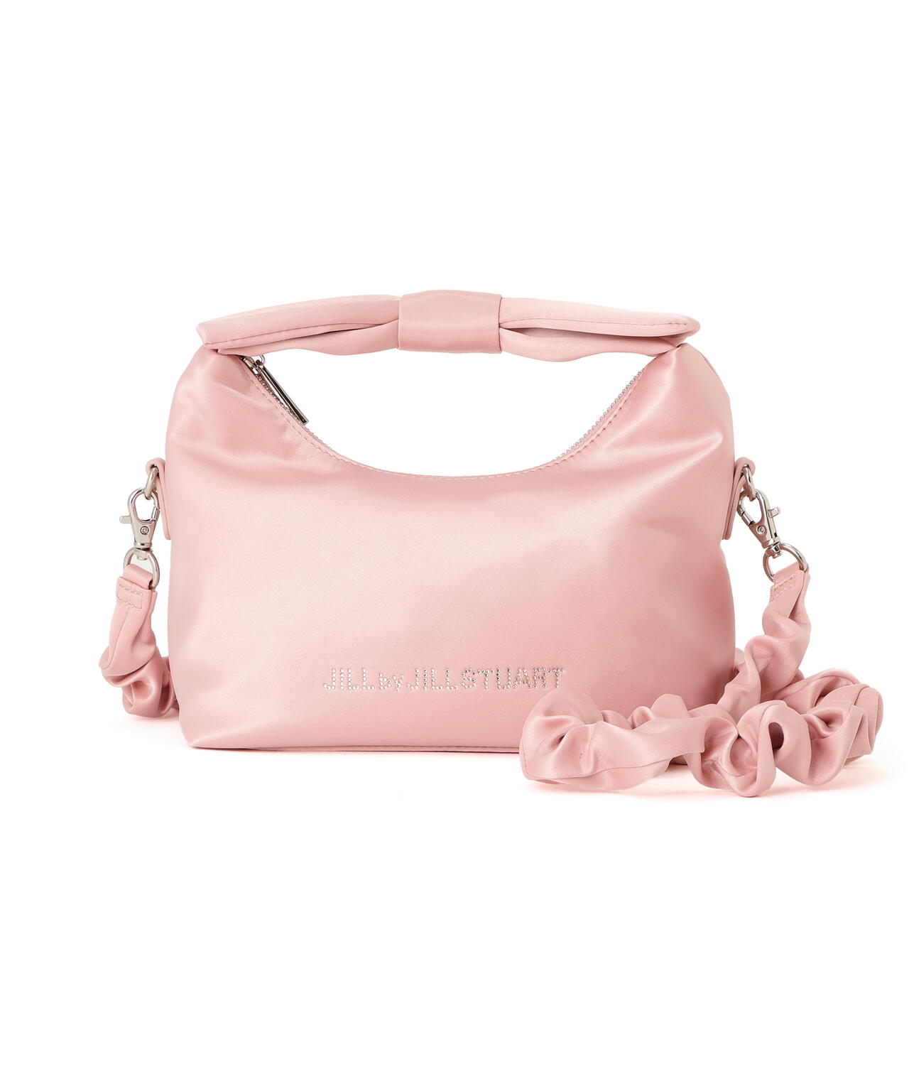 リボンハンドルサテンバッグ