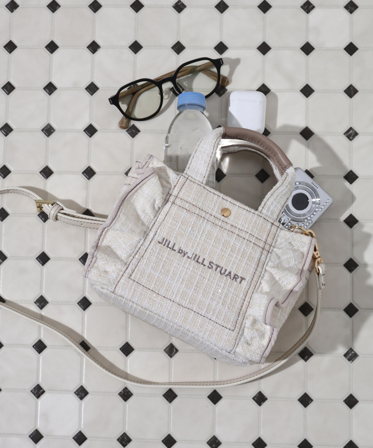 ＜フリルトートミニ＞ツイード