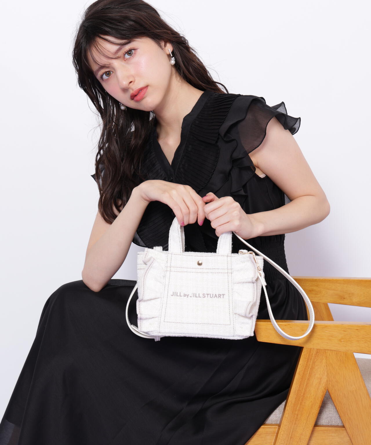 ＜フリルトートミニ＞ツイード