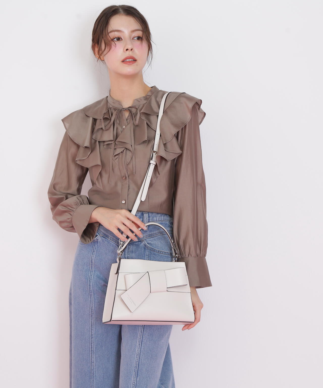 【美品】ジルバイジルスチュアート かごバック リボン ジルバイジルスチュアート JILL by JILLSTUART ビジューリボン