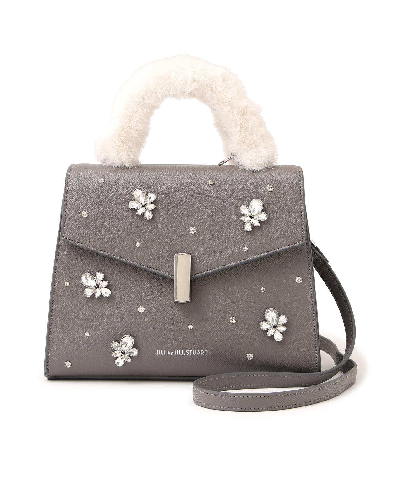 ランダムビジューファーハンドルバッグ