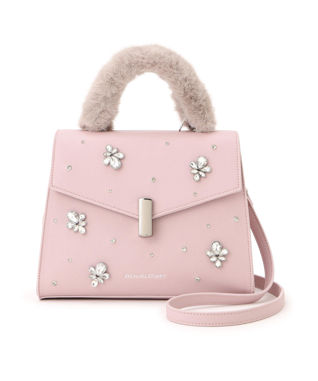 ランダムビジューファーハンドルバッグ