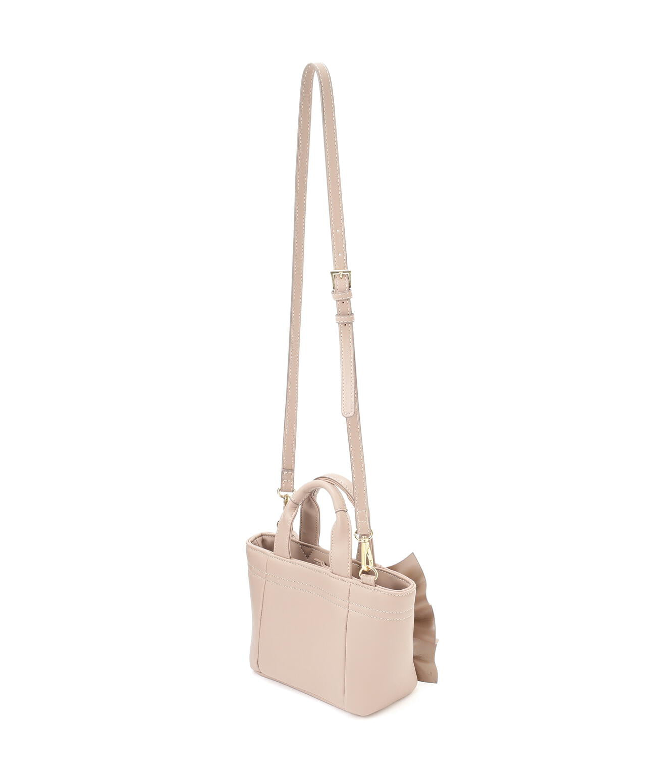 ＜フリルトートミニ＞フェイクレザー