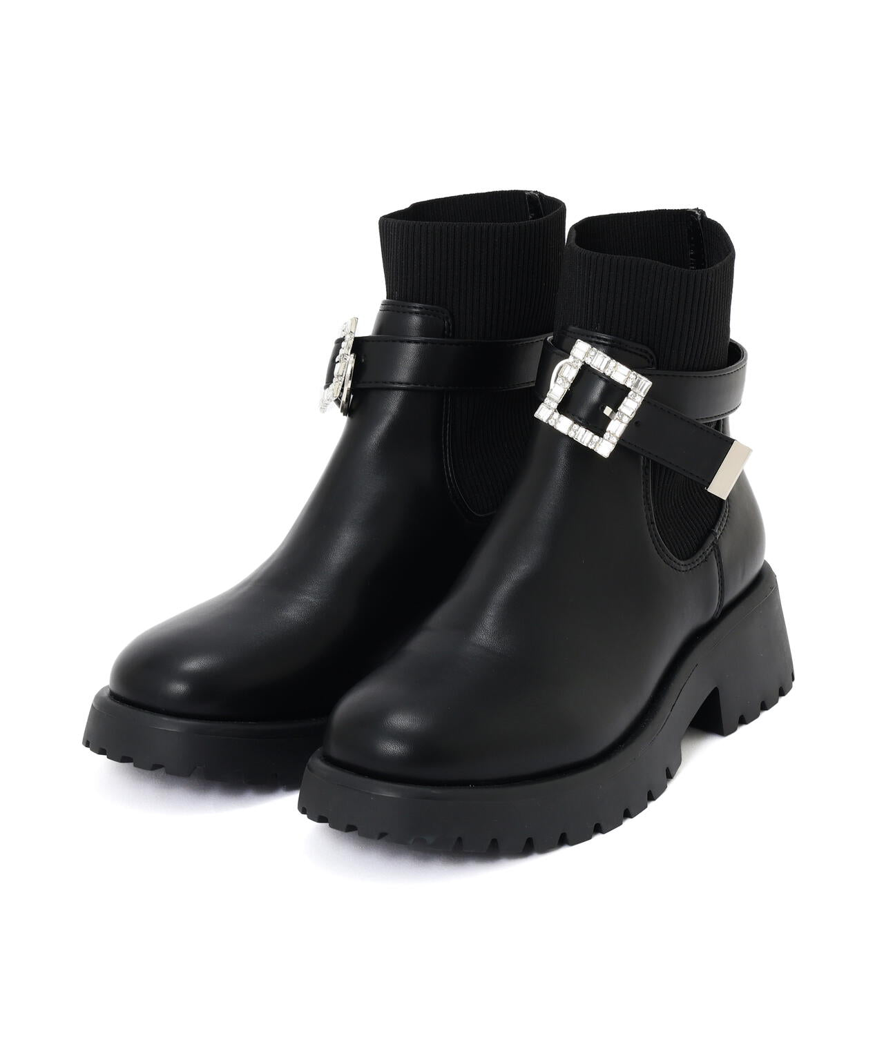 ビジューベルトショートブーツ