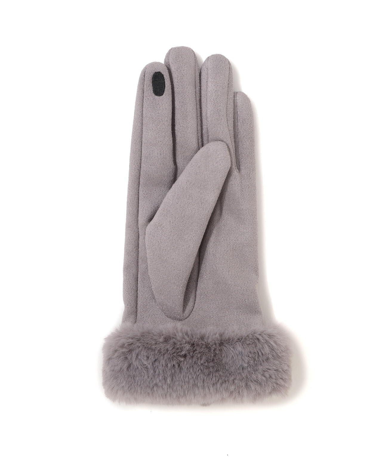 フェイクスエードフェイクファー付きグローブ