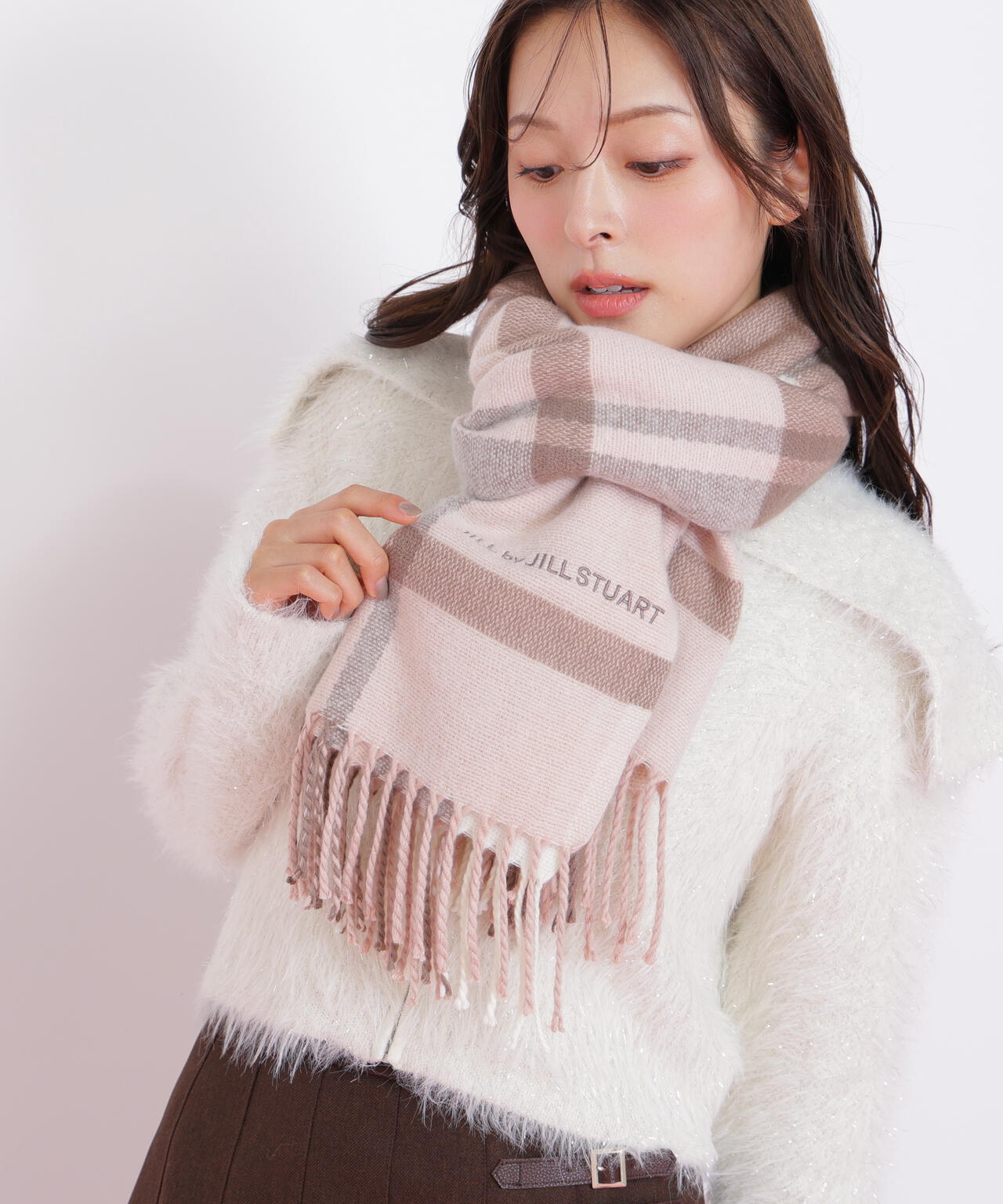 エンブロイダリーロゴチェックストール | JILL by JILL STUART（ジル
