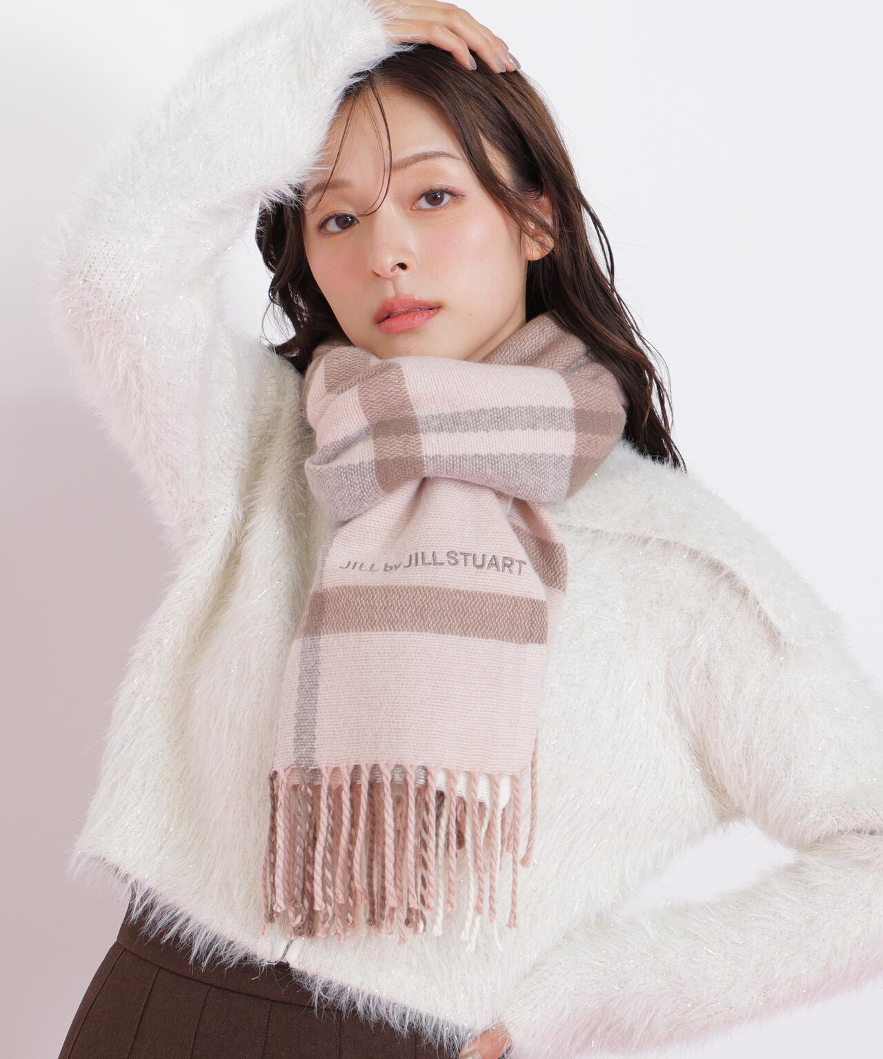 エンブロイダリーロゴチェックストール | JILL by JILL STUART（ジル