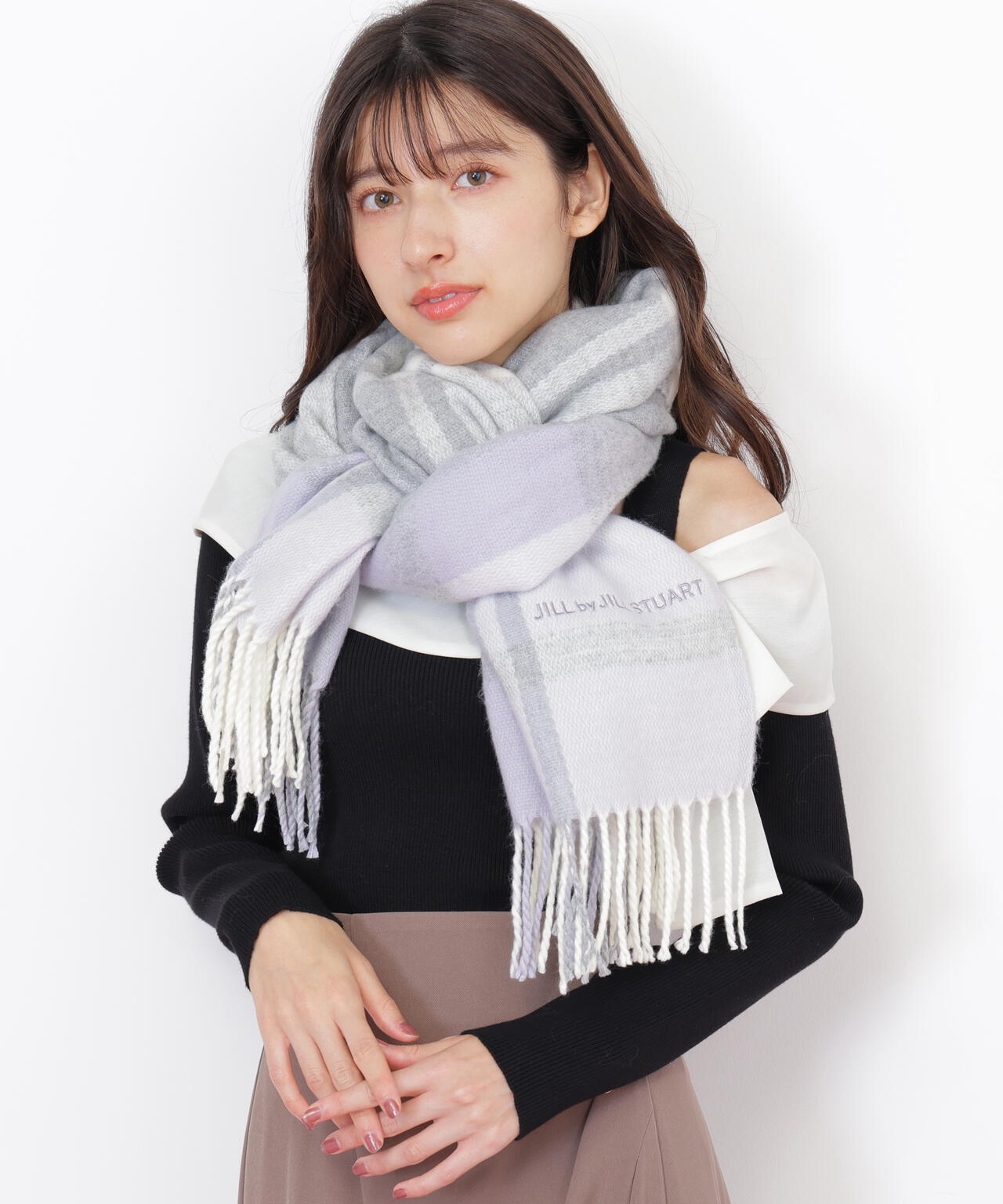 エンブロイダリーロゴチェックストール | JILL by JILL STUART（ジル