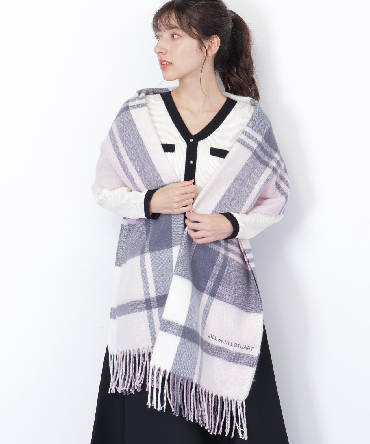 エンブロイダリーロゴチェックストール | JILL by JILL STUART（ジル
