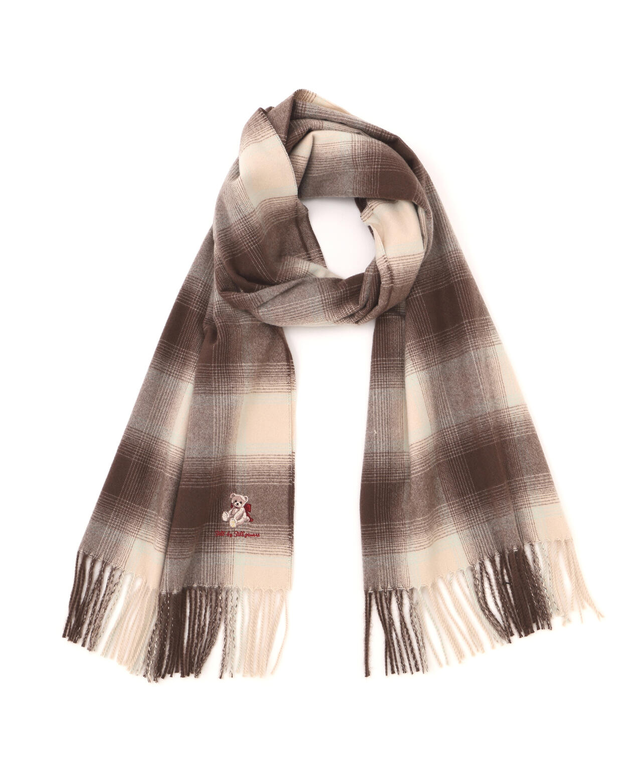 BEARシリーズ＞Holidayベア刺繍チェックストール | JILL by JILL