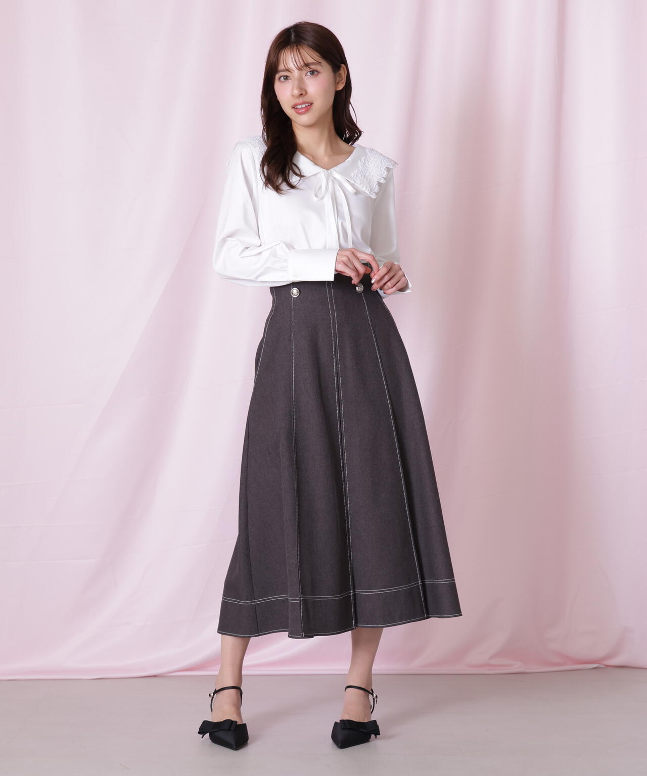 レースセーラーカラーブラウス