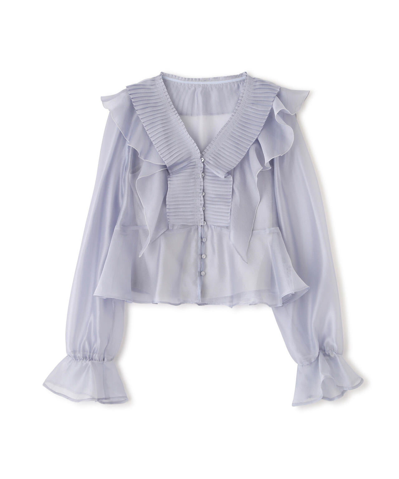 プリーツフリルブラウス
