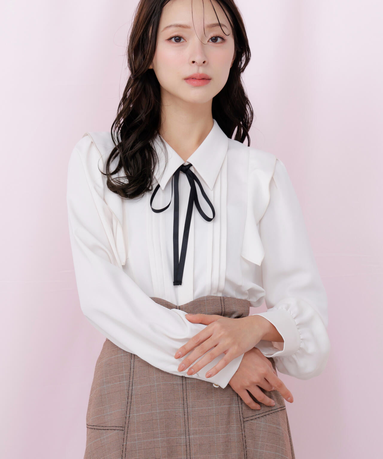 リボン付きピンタックブラウス | JILL by JILL STUART（ジル バイ ジル