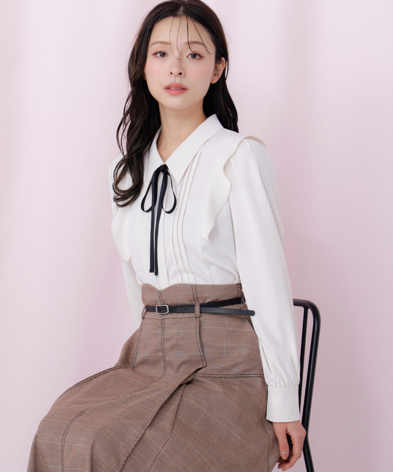 リボン付きピンタックブラウス | JILL by JILL STUART（ジル バイ ジル